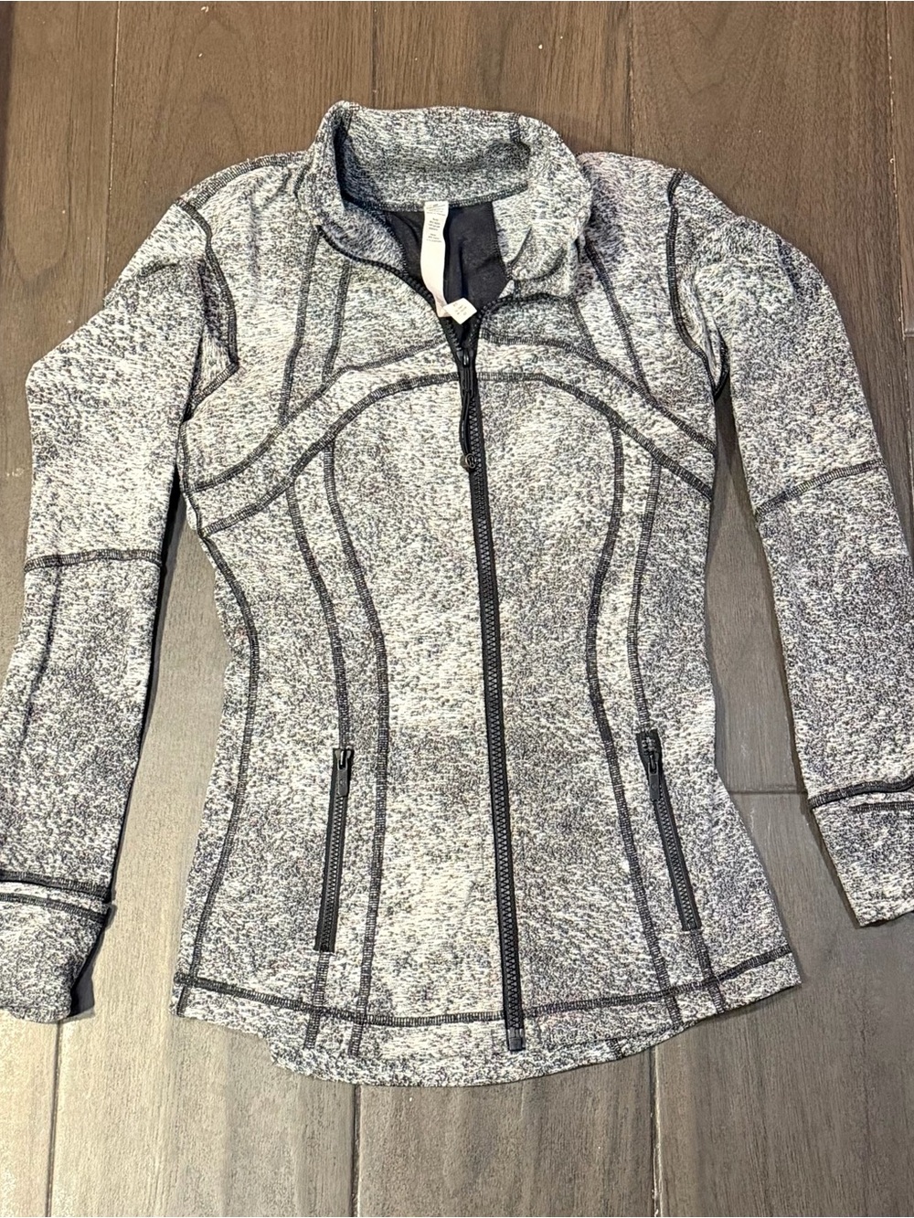Lululemon Define Jacket Herringbone Heathered Black White Black Luon Size 4